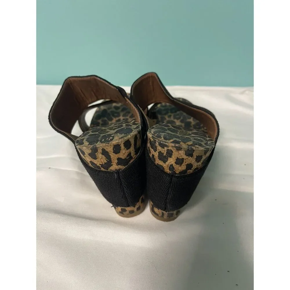 LUCKY BRAND Womens Black Chetta‎ Platform Wedge Sandal 9.5M. S-279